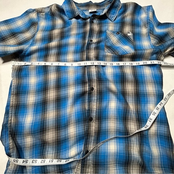 2 for$15 DC Blue and Black Casual Button Down Shirt - Picture 7 of 9